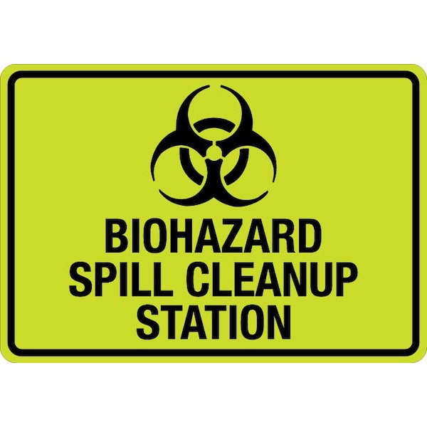 Sign, Biohazard Spill Cleanup Station (W Sym)